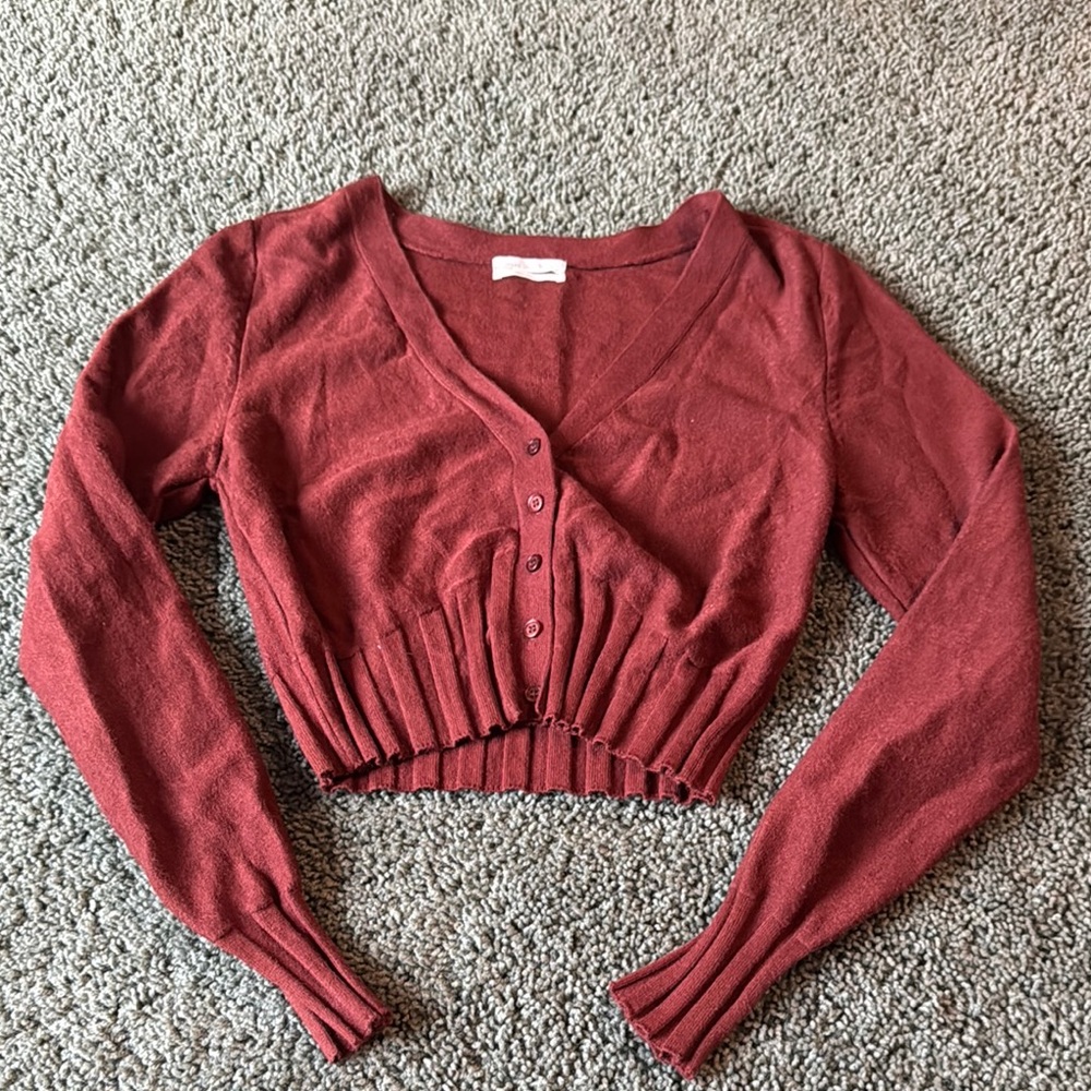 Urban Outfitters Red Button-Up Cardigan